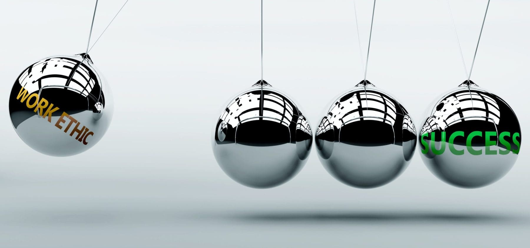 Metal balls hanging