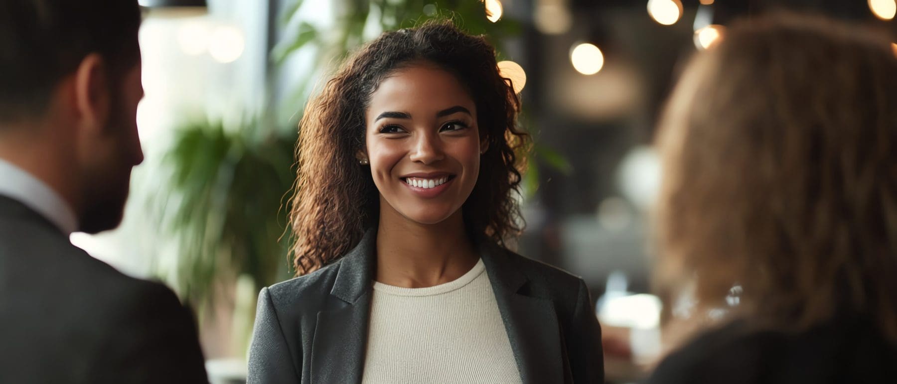A nice woman smiling.