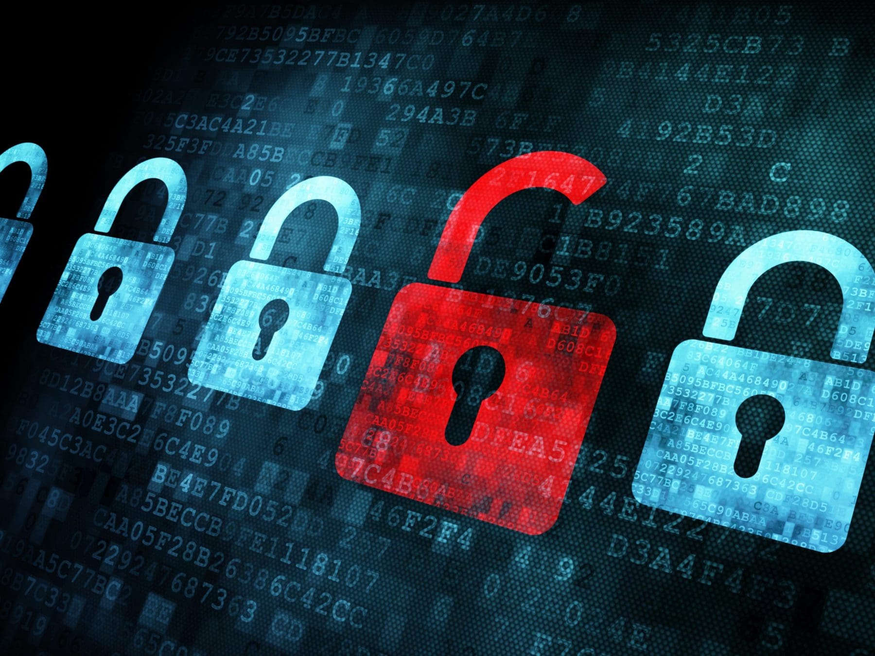 Security concept: Lock on digital screen.