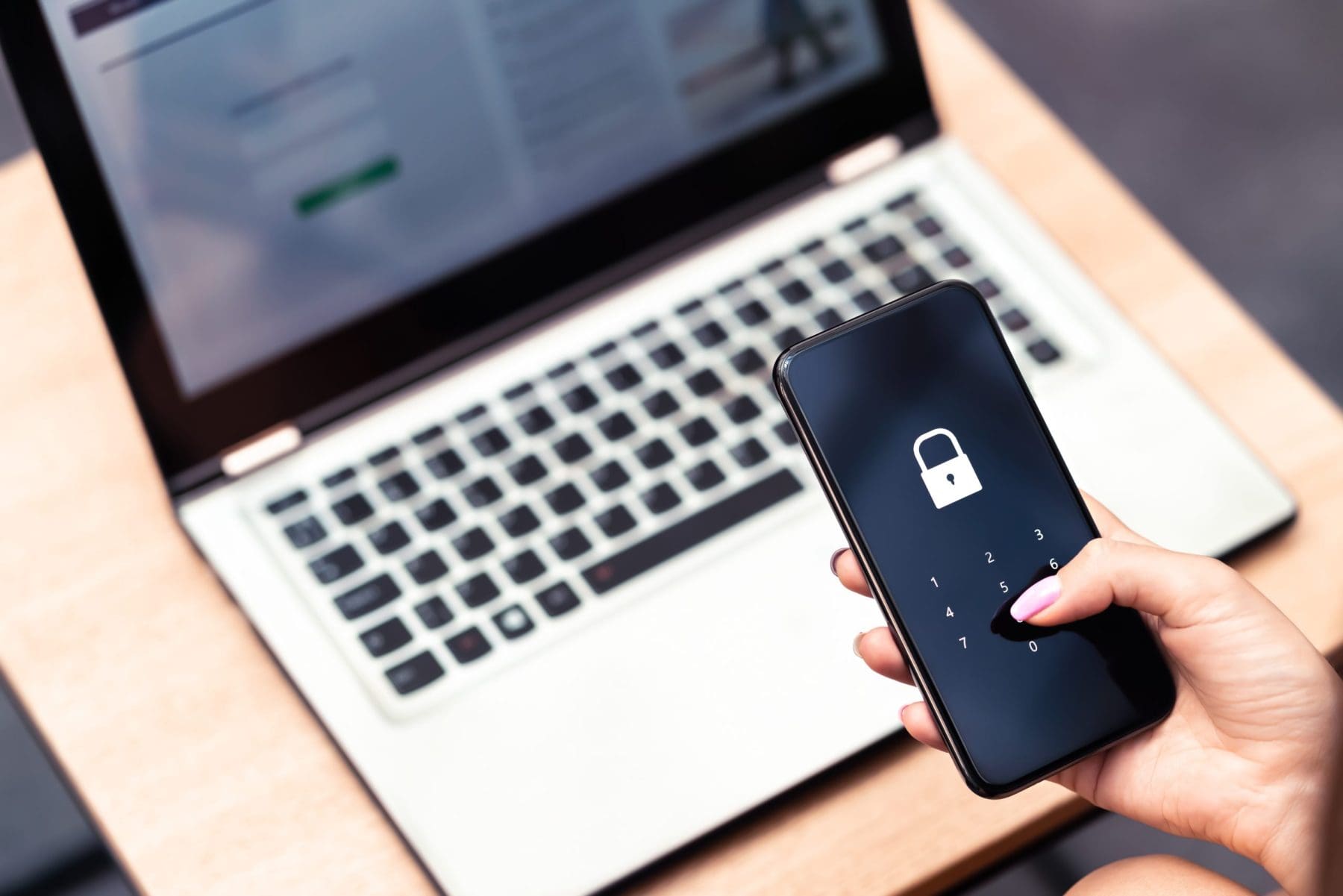 Phone password lock for mobile cyber security.