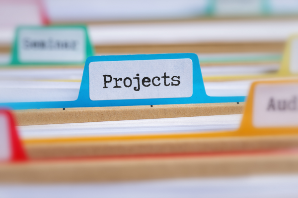 Folders with word project.